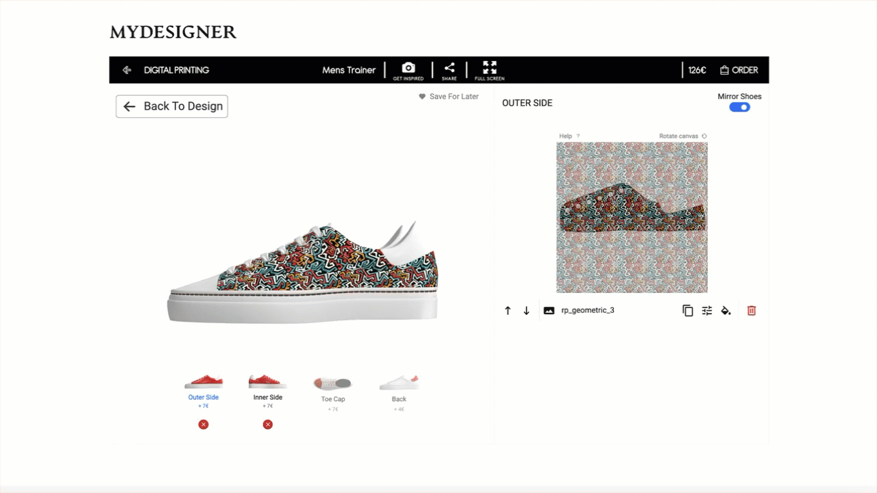 Mens Digital Print Custom High-Top Shoes MySartorial