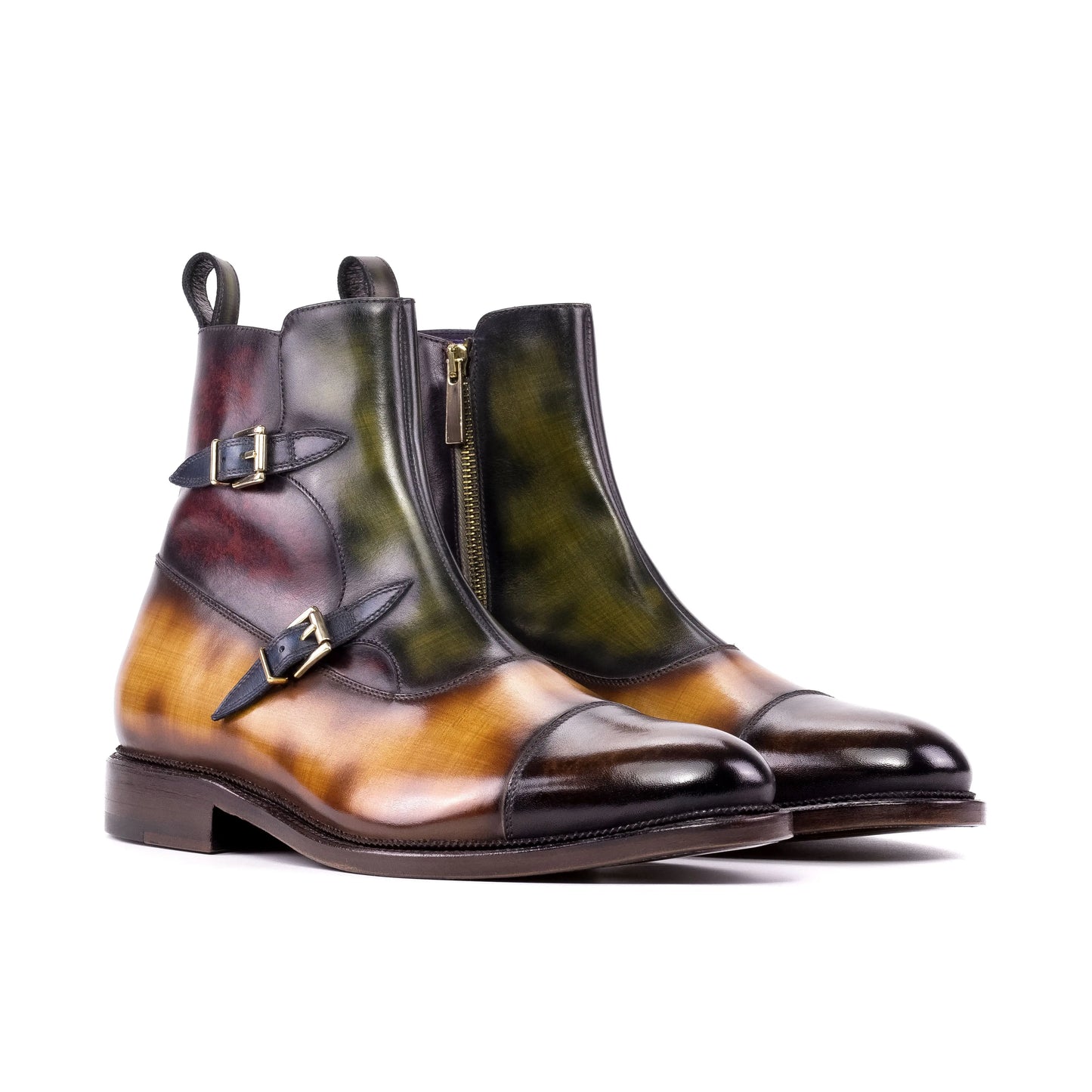 Octavian Buckle Boot Patina Custom Dress Shoes MySartorial