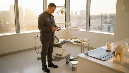 Dentist wearing luxury shoes in clinic