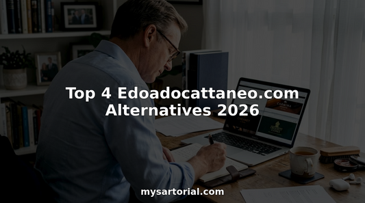 Executive at desk comparing luxury footwear brands