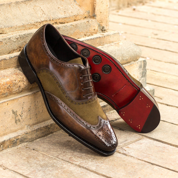 Full Brogue Goodyear Patina Custom Dress Shoes