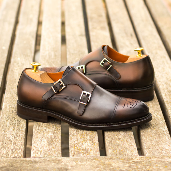 Double Monk Goodyear Patina Custom Dress Shoes